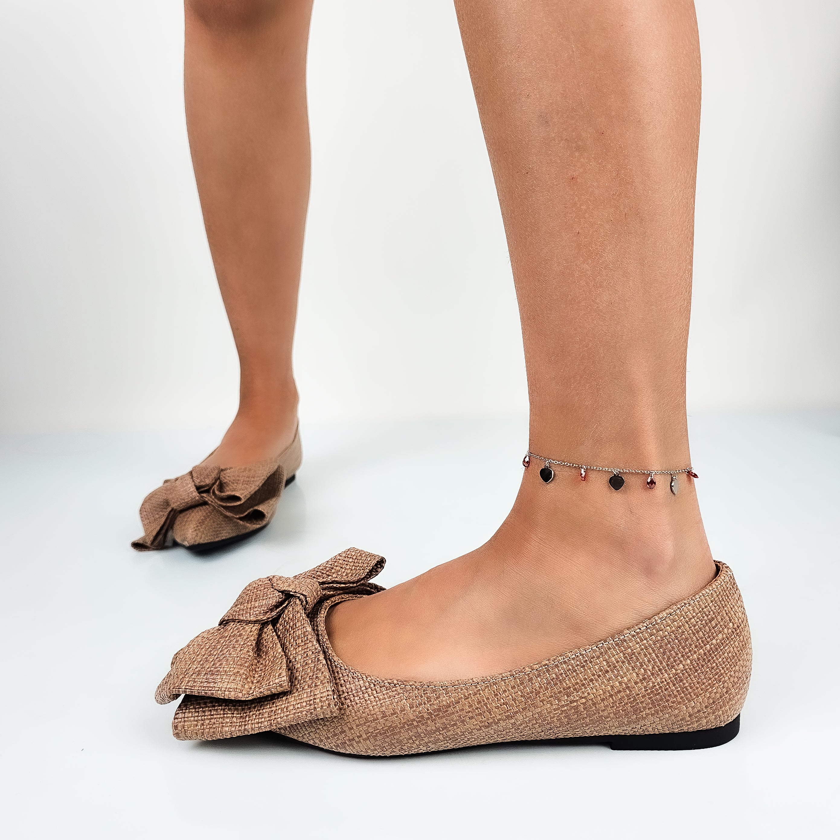 Jessica - Ballerine Donna In Fibra Con Fiocco