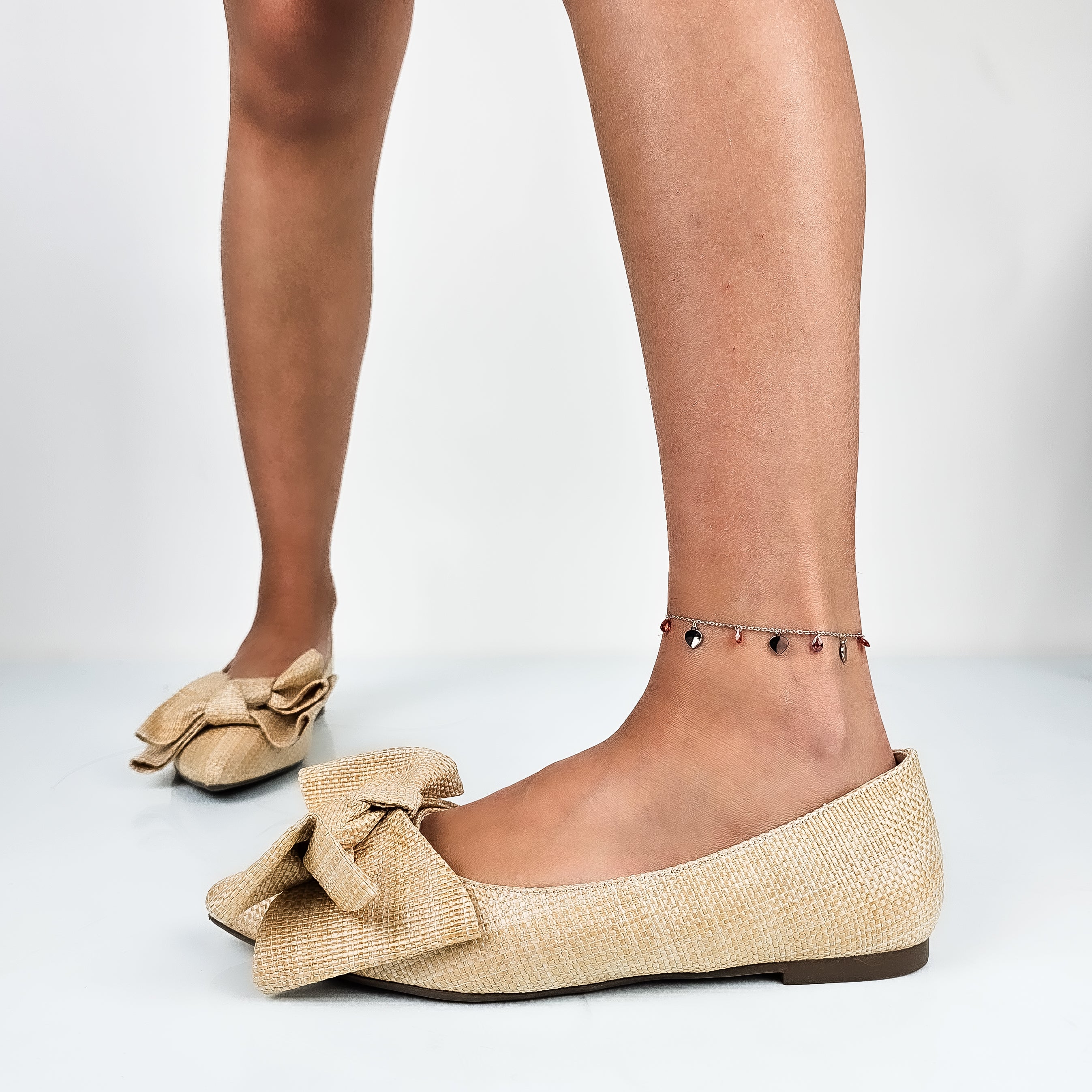 Jessica - Ballerine Donna In Fibra Con Fiocco