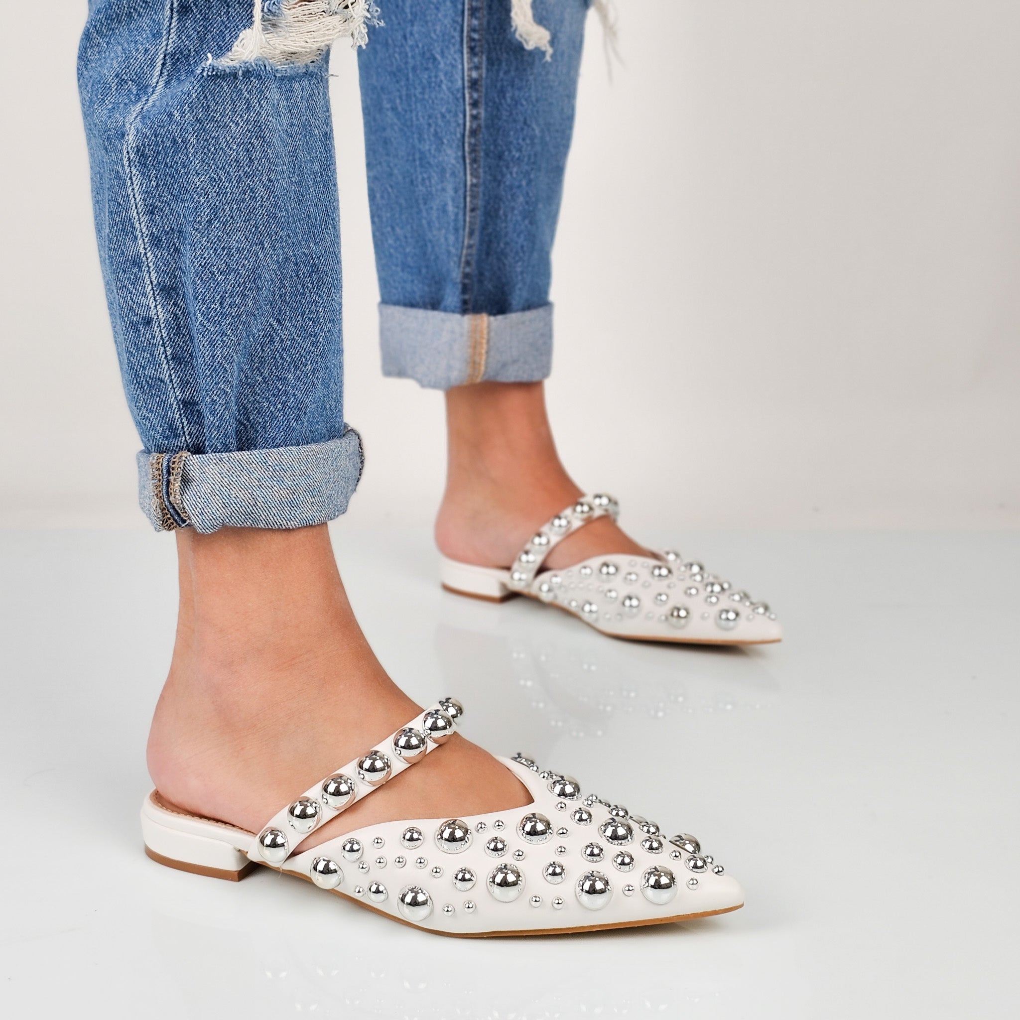 Marcelline - Ballerine Sabot Con Borchie